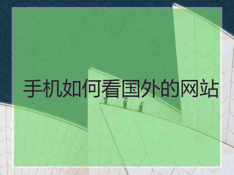 手机如何看国外的网站 手机如何看国外的网站