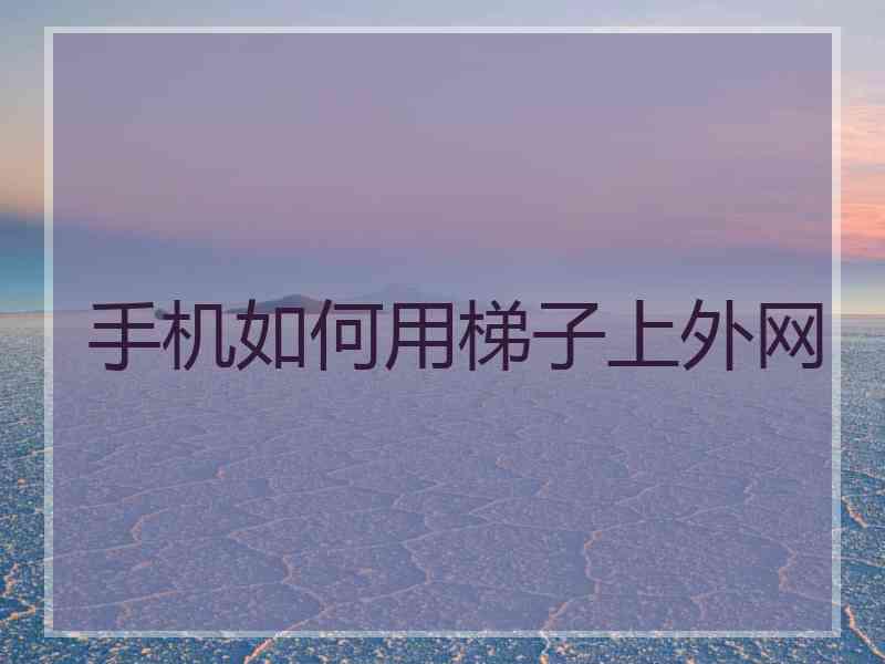 手机如何用梯子上外网 手机如何用梯子上外网