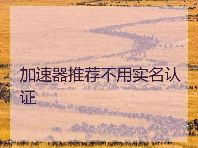 加速器推荐不用实名认证 加速器推荐不用实名认证