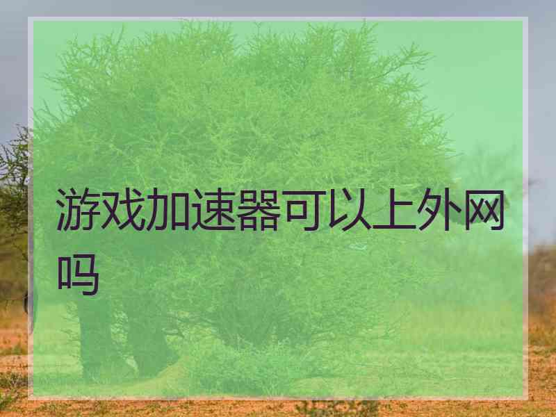 游戏加速器可以上外网吗