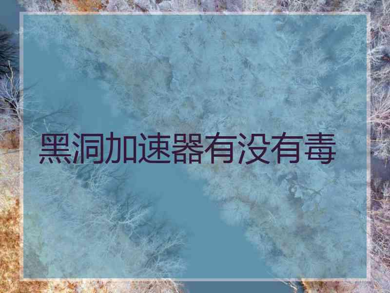 黑洞加速器有没有毒