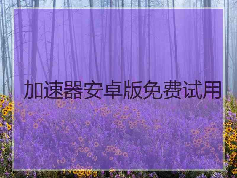 加速器安卓版免费试用