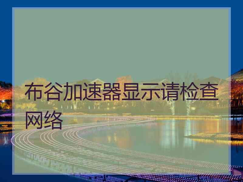 布谷加速器显示请检查网络