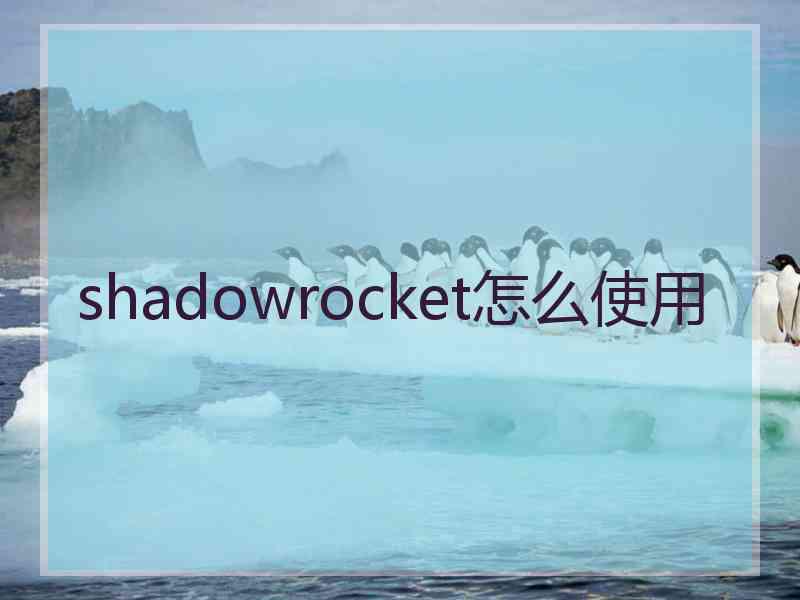 shadowrocket怎么使用