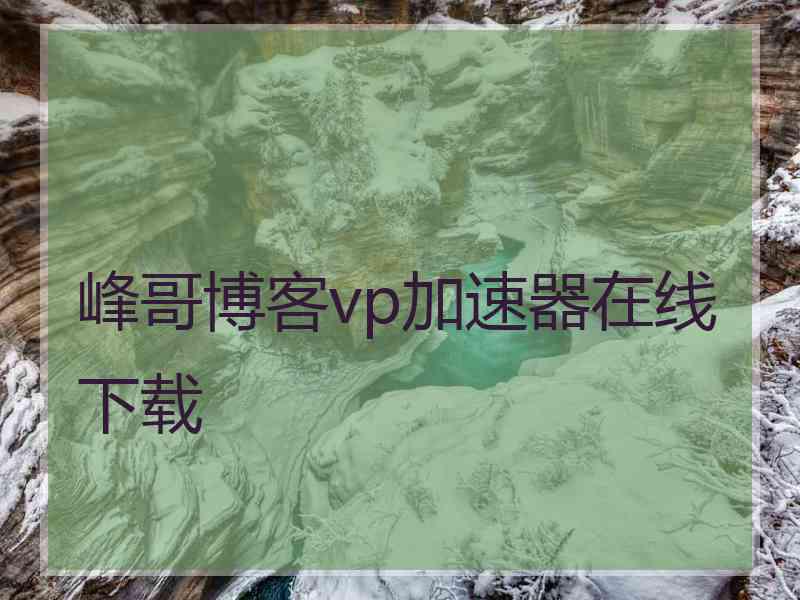 峰哥博客vp加速器在线下载