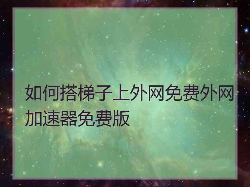 如何搭梯子上外网免费外网加速器免费版