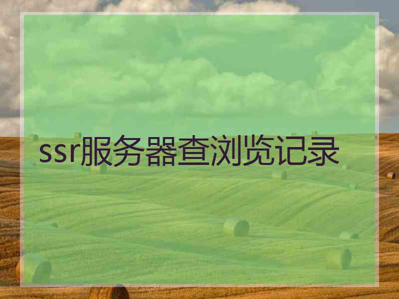 ssr服务器查浏览记录