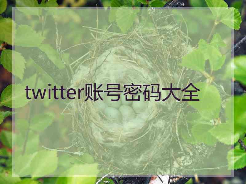 twitter账号密码大全