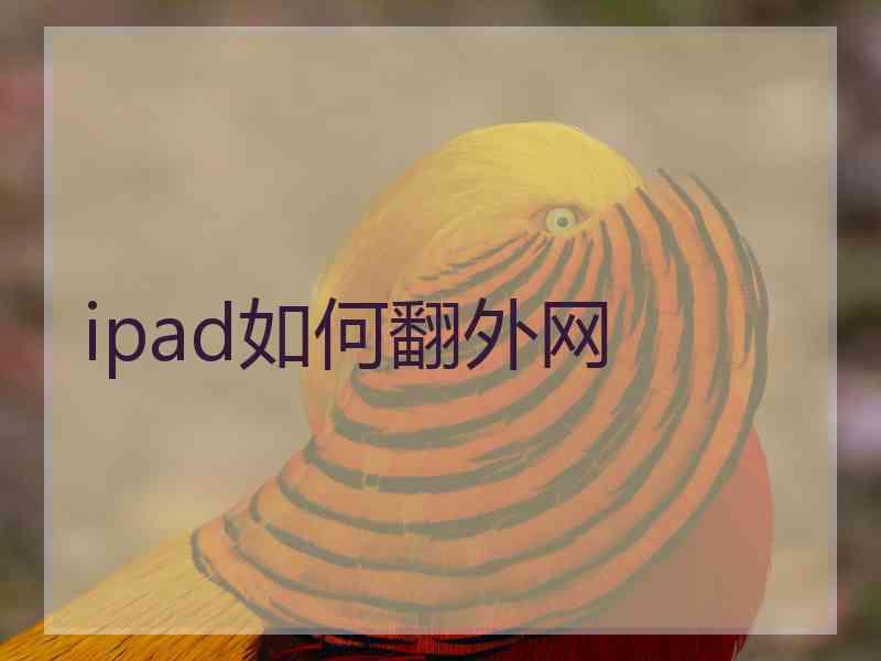 ipad如何翻外网