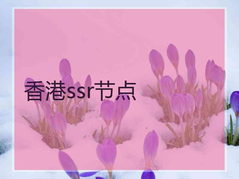 香港ssr节点