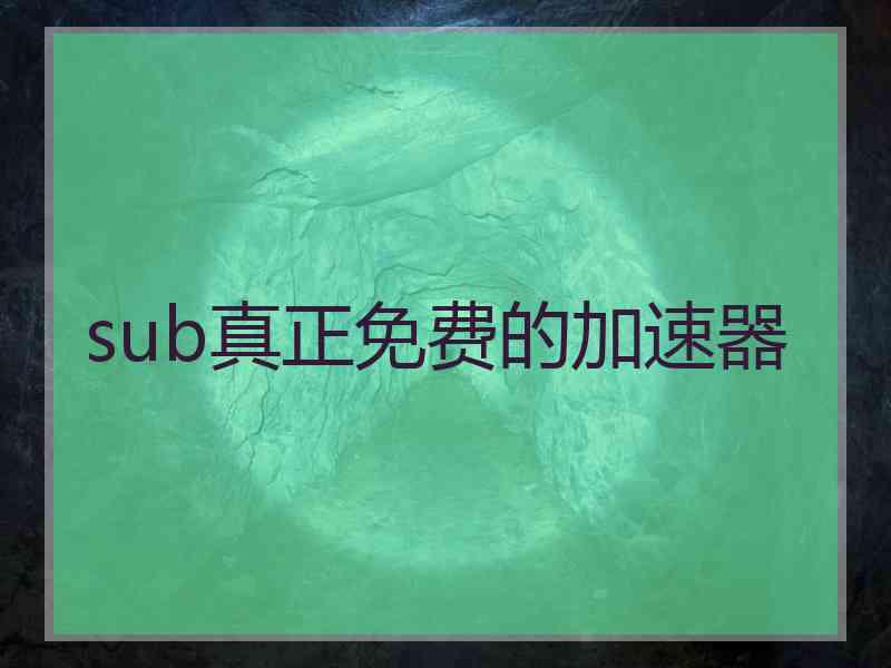 sub真正免费的加速器