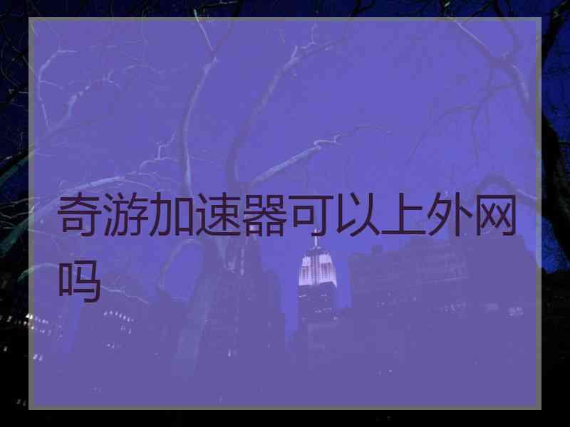 奇游加速器可以上外网吗