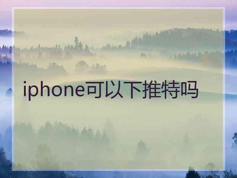 iphone可以下推特吗
