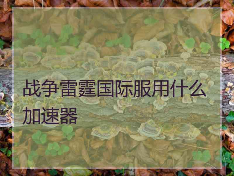 战争雷霆国际服用什么加速器