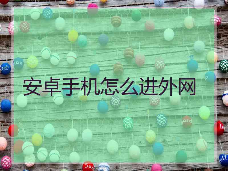 安卓手机怎么进外网