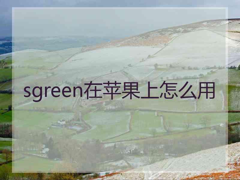 sgreen在苹果上怎么用