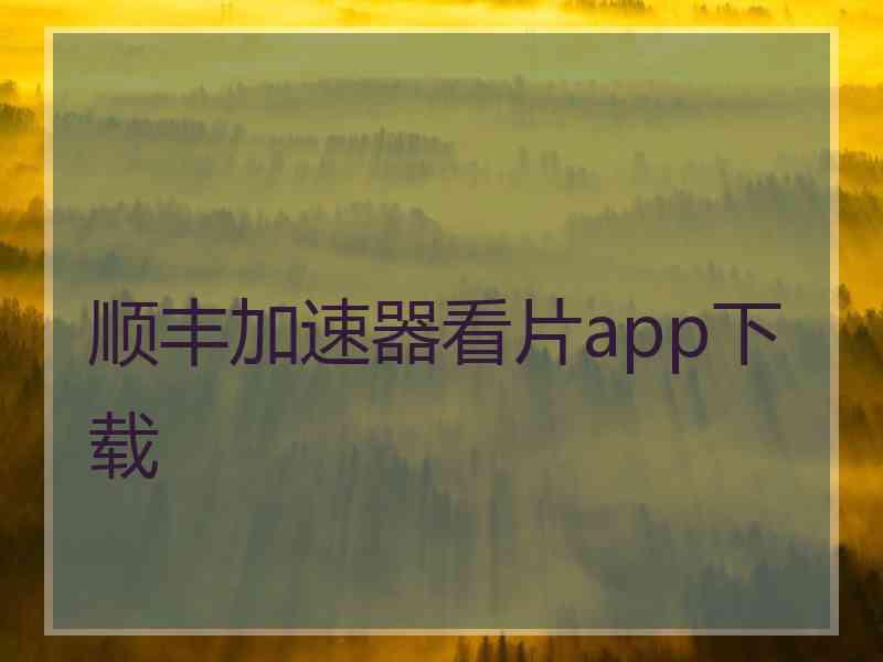 顺丰加速器看片app下载