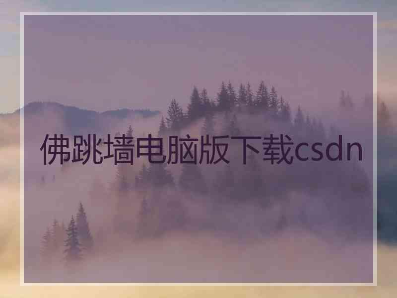 佛跳墙电脑版下载csdn