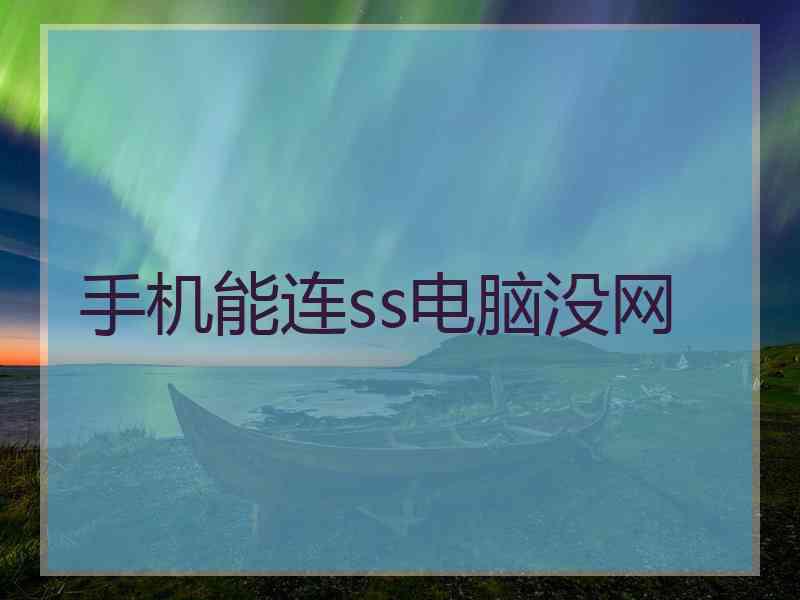 手机能连ss电脑没网