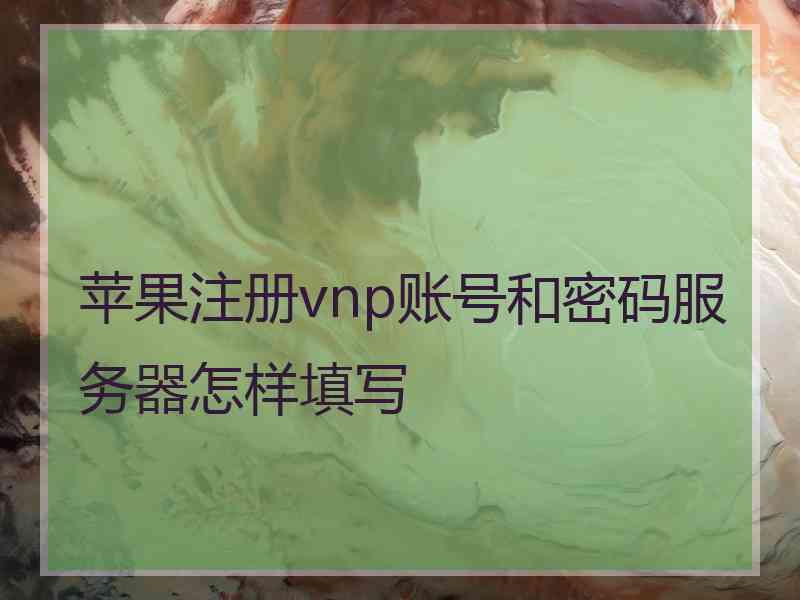 苹果注册vnp账号和密码服务器怎样填写