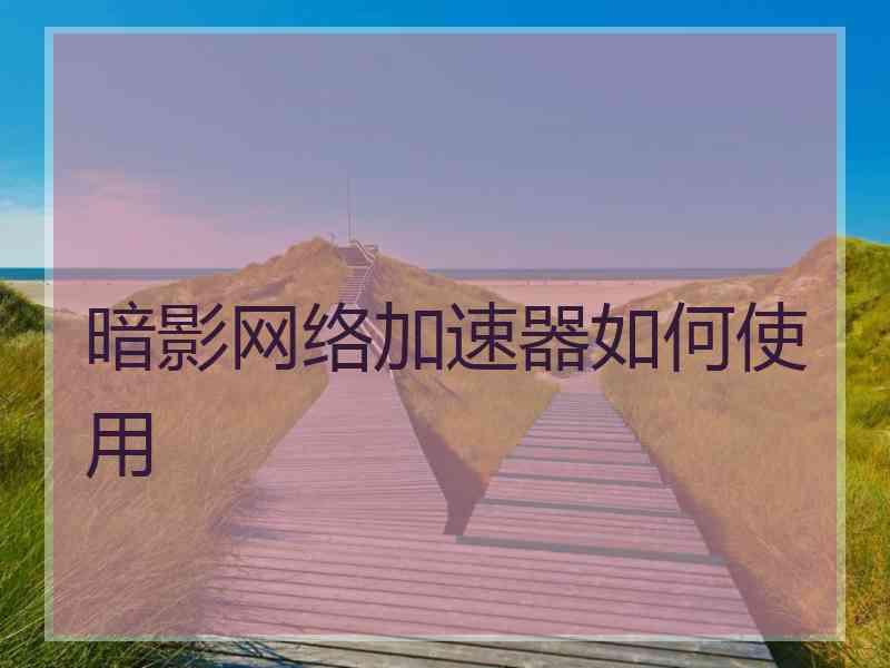 暗影网络加速器如何使用
