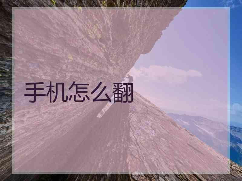 手机怎么翻