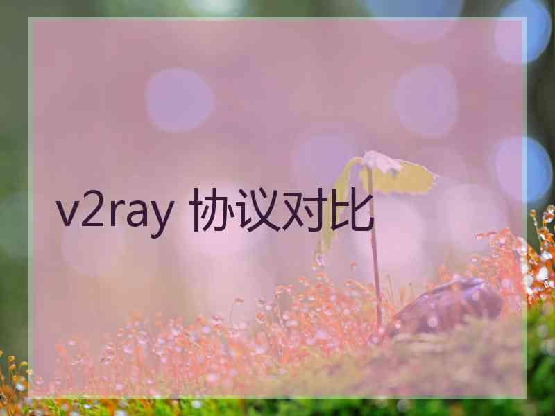 v2ray 协议对比