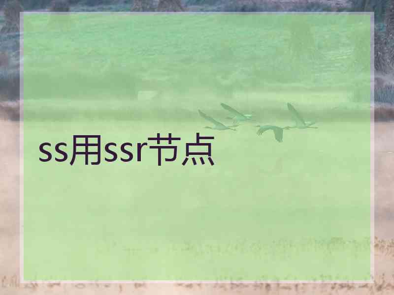 ss用ssr节点