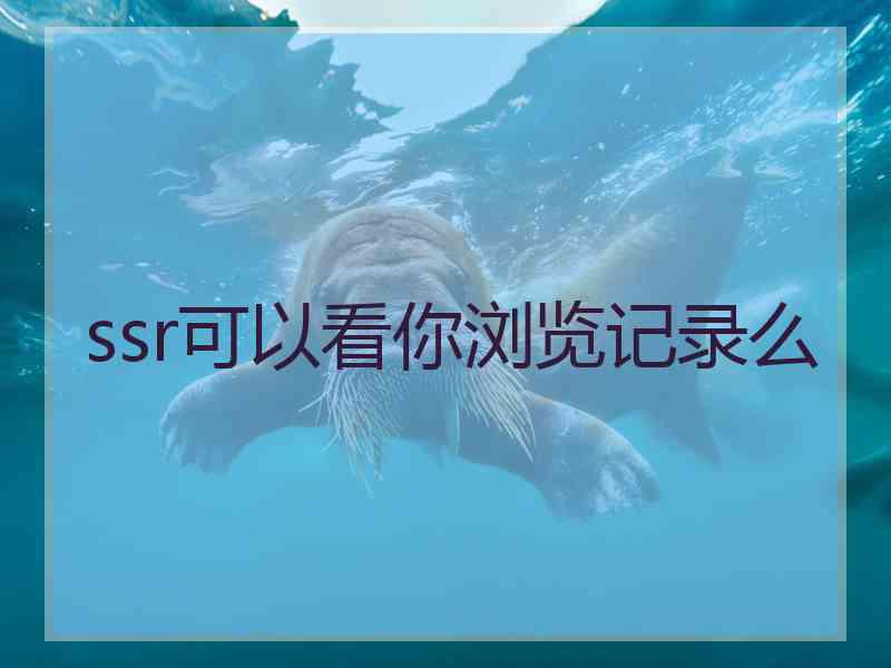 ssr可以看你浏览记录么