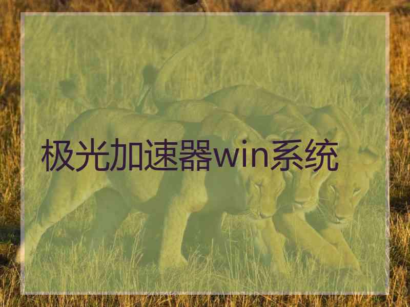 极光加速器win系统