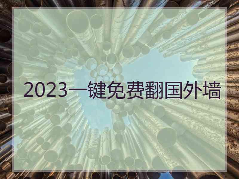 2023一键免费翻国外墙