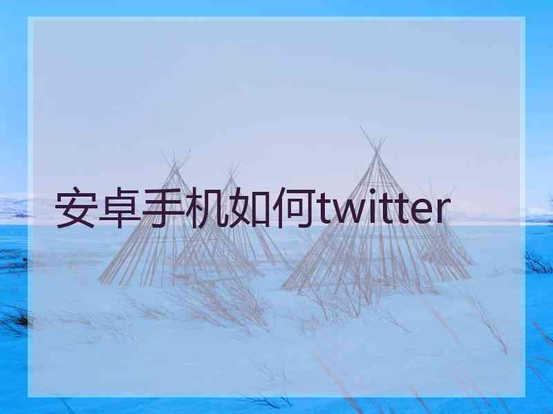 安卓手机如何twitter