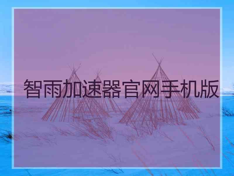 智雨加速器官网手机版