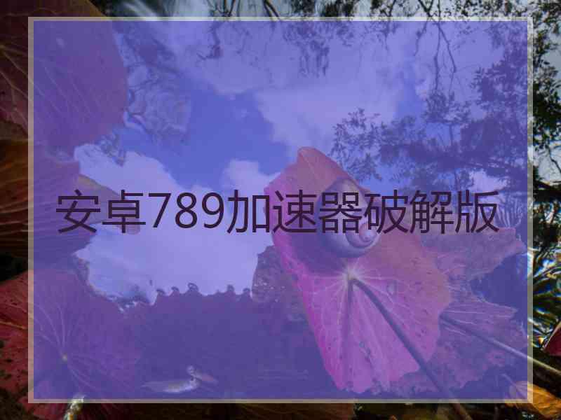 安卓789加速器破解版